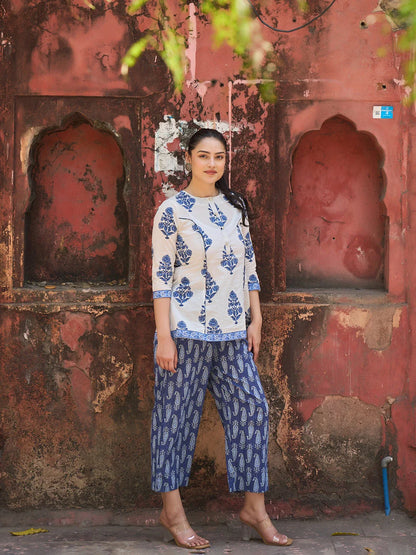 Piping A-Line Design Peplum Top