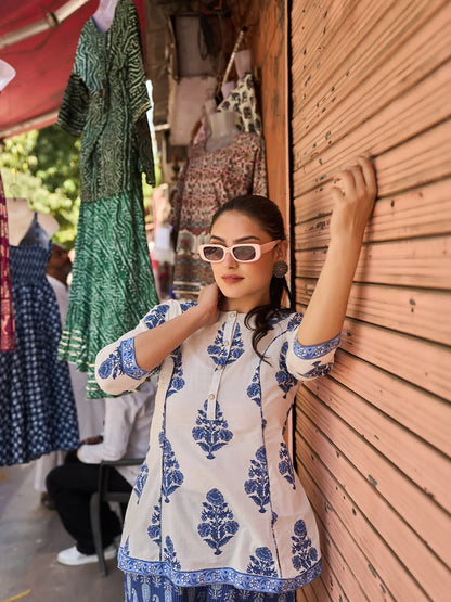 Piping A-Line Design Peplum Top
