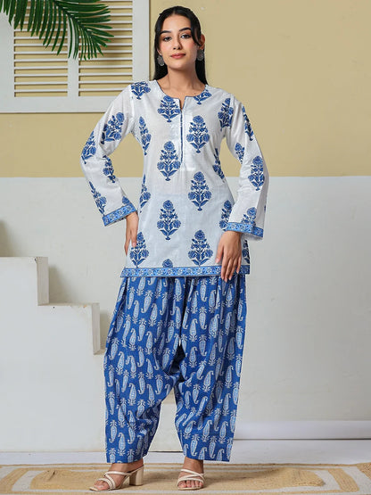Cotton Straight Short Kurta Farsi Salwar Set