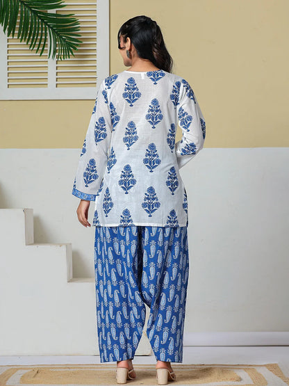 Cotton Straight Short Kurta Farsi Salwar Set
