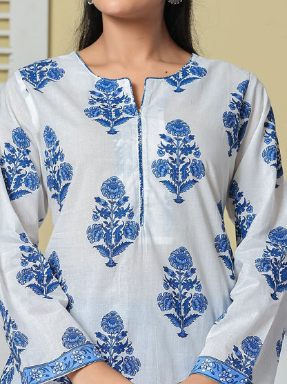 Cotton Straight Short Kurta Farsi Salwar Set