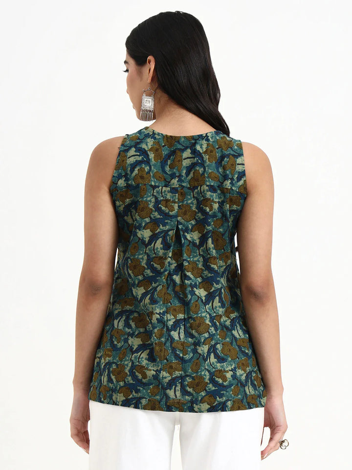Cotton Sleeveless Flare Top