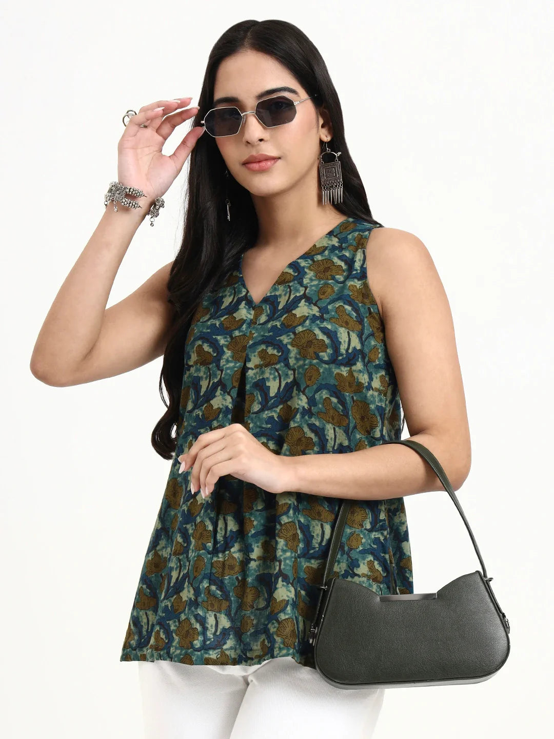 Cotton Sleeveless Flare Top