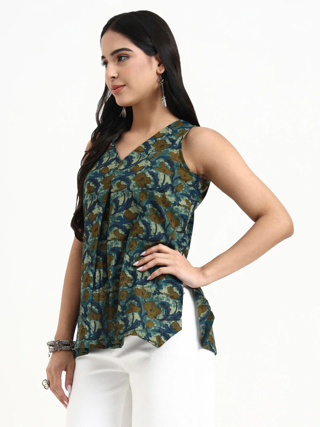Cotton Sleeveless Flare Top