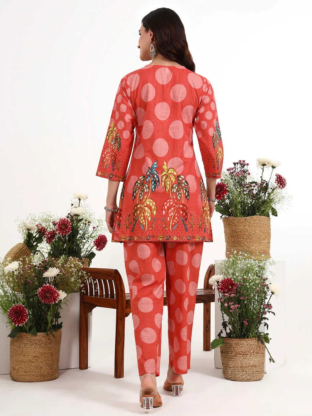 Polka Dot Printed Cotton Co-Ord Set