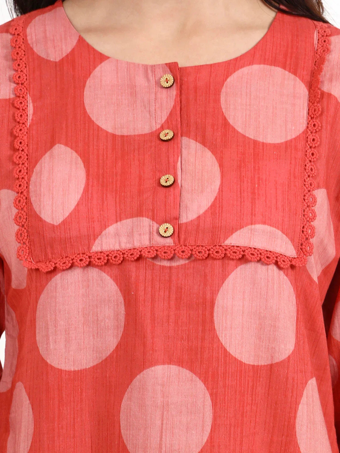 Polka Dot Printed Cotton Co-Ord Set