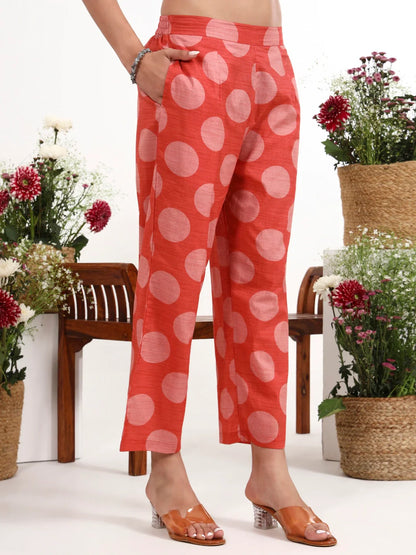 Polka Dot Printed Cotton Co-Ord Set