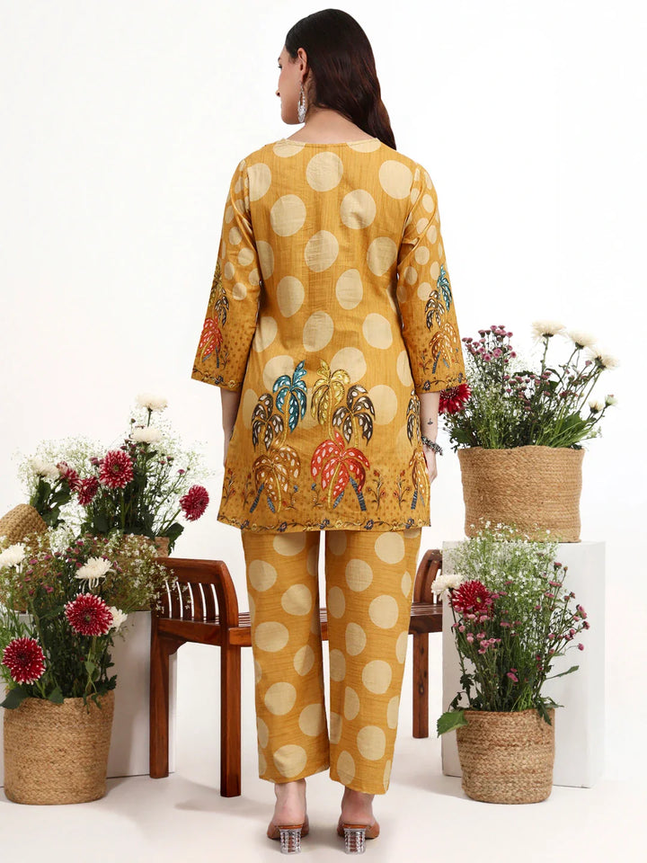 Polka Dot Printed Cotton Co-Ord Set