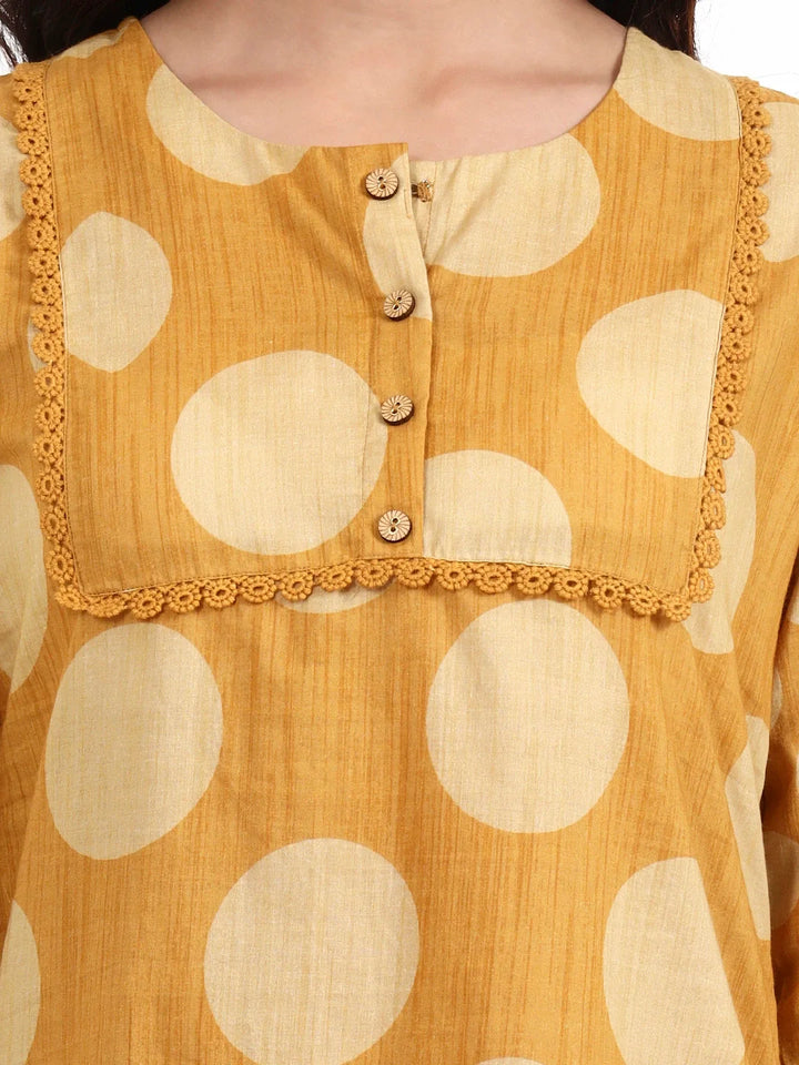 Polka Dot Printed Cotton Co-Ord Set