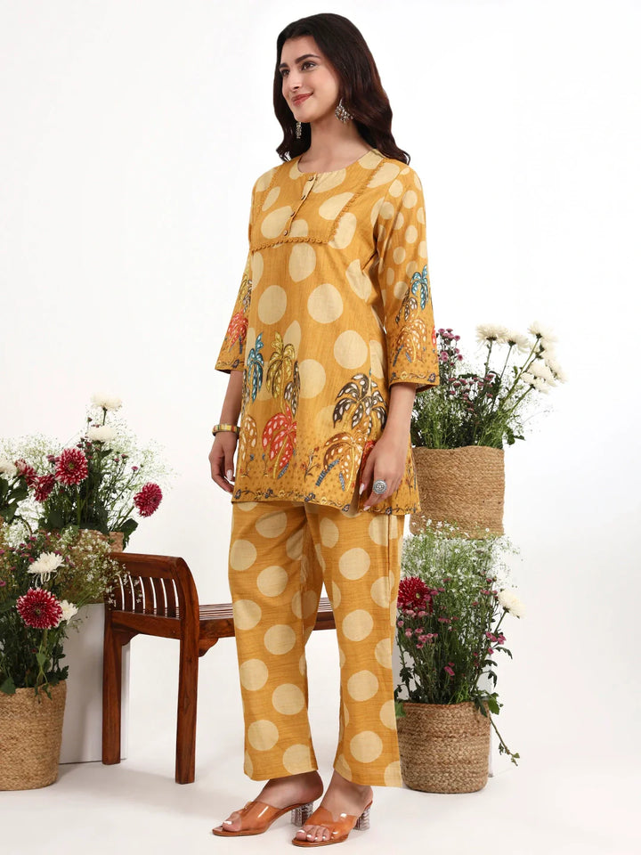 Polka Dot Printed Cotton Co-Ord Set