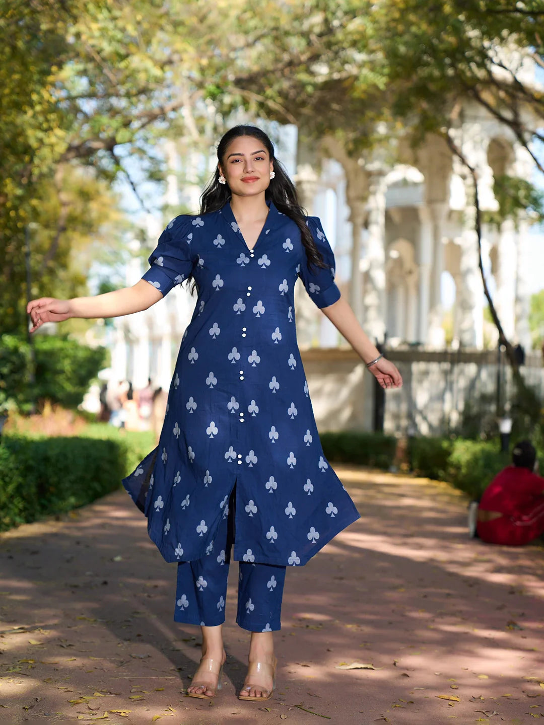 A-Line One Pocket Kurta Trouser Set