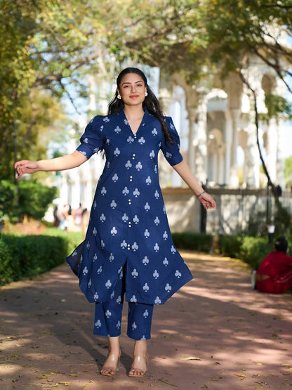 A-Line One Pocket Kurta Trouser Set