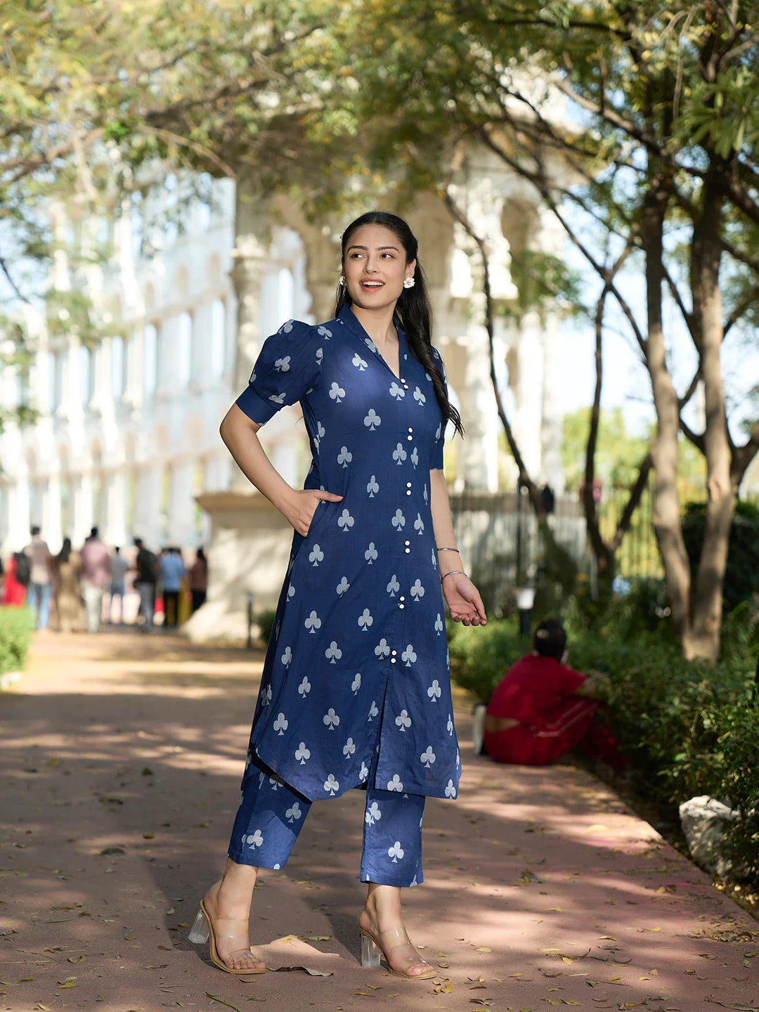 A-Line One Pocket Kurta Trouser Set