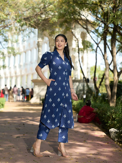 A-Line One Pocket Kurta Trouser Set