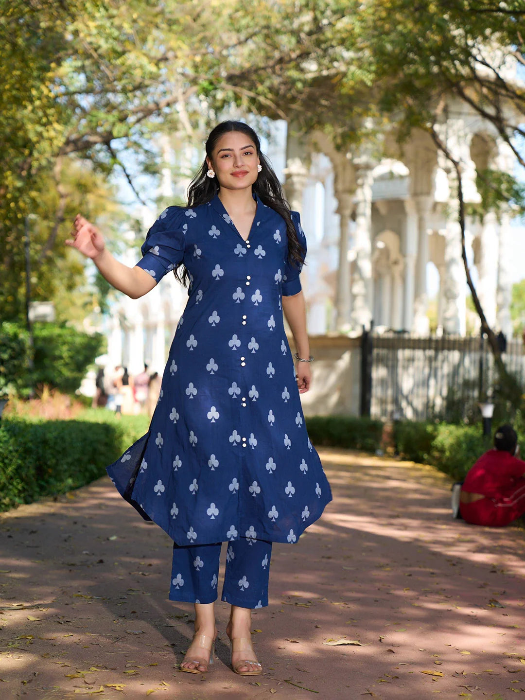 A-Line One Pocket Kurta Trouser Set