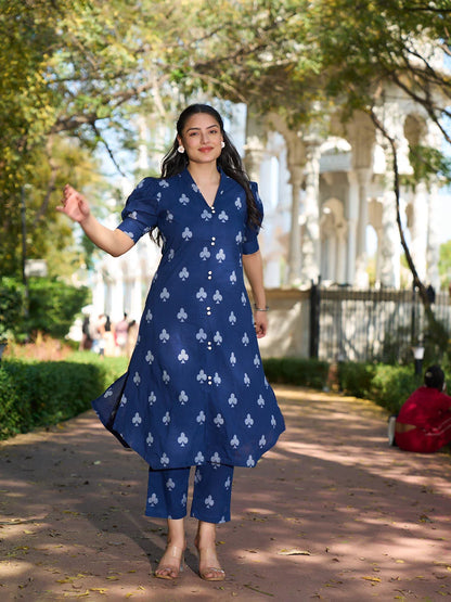 A-Line One Pocket Kurta Trouser Set