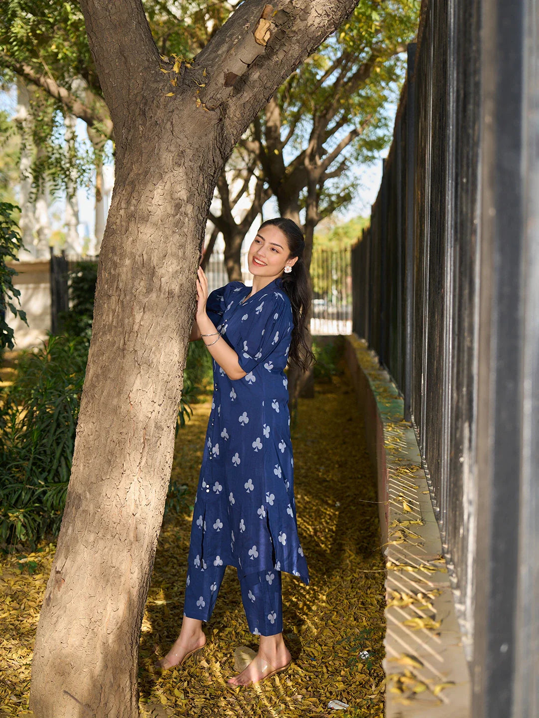 A-Line One Pocket Kurta Trouser Set