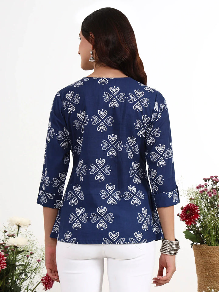 Ethnic Motifs Cotton Flare Top