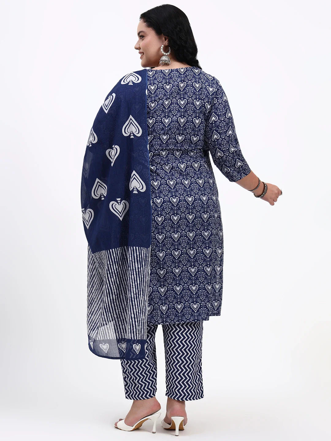Cotton Straight Kurta Pant Dupatta Set
