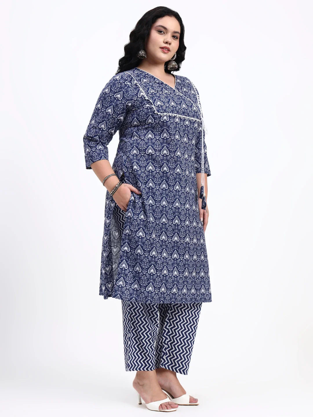 Cotton Straight Kurta Pant Dupatta Set