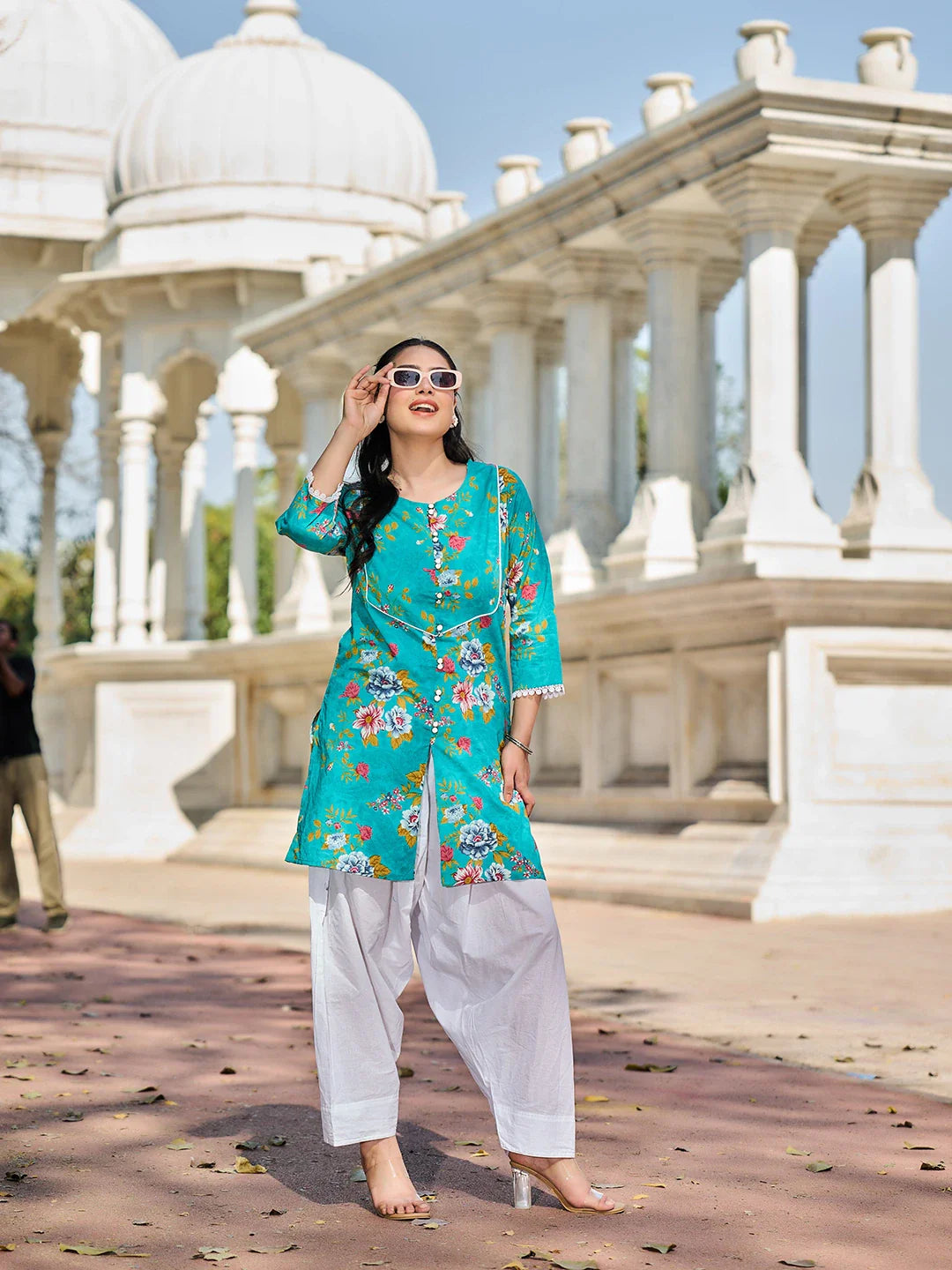 Floral Print This Tunic Salwar Co-Ord Set