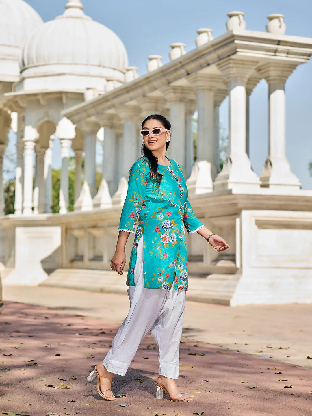 Floral Print This Tunic Salwar Co-Ord Set
