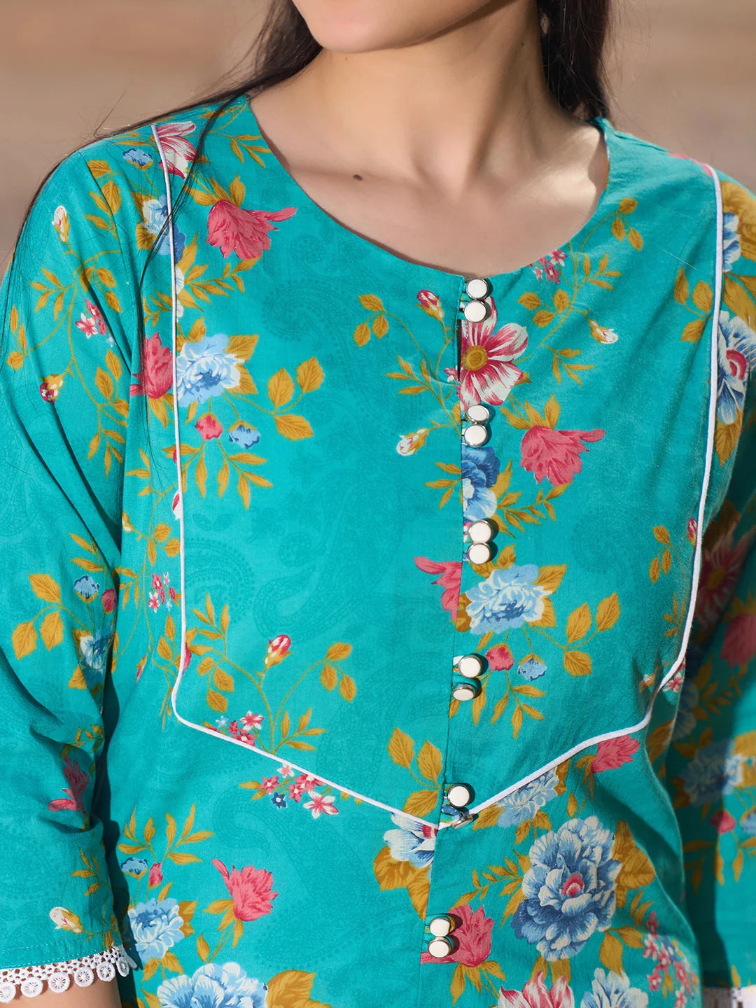 Floral Print This Tunic Salwar Co-Ord Set