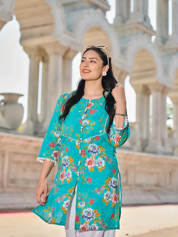 Floral Print This Tunic Salwar Co-Ord Set