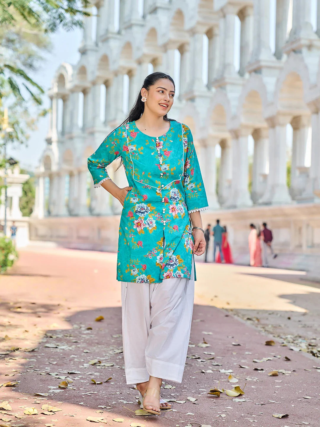 Floral Print This Tunic Salwar Co-Ord Set