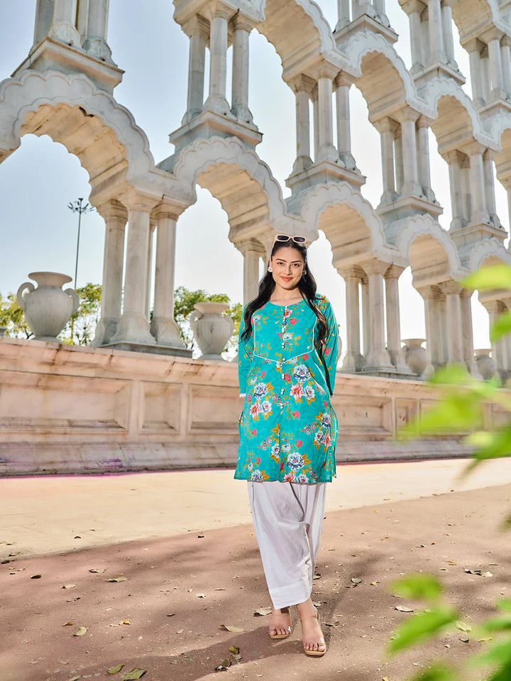 Floral Print This Tunic Salwar Co-Ord Set