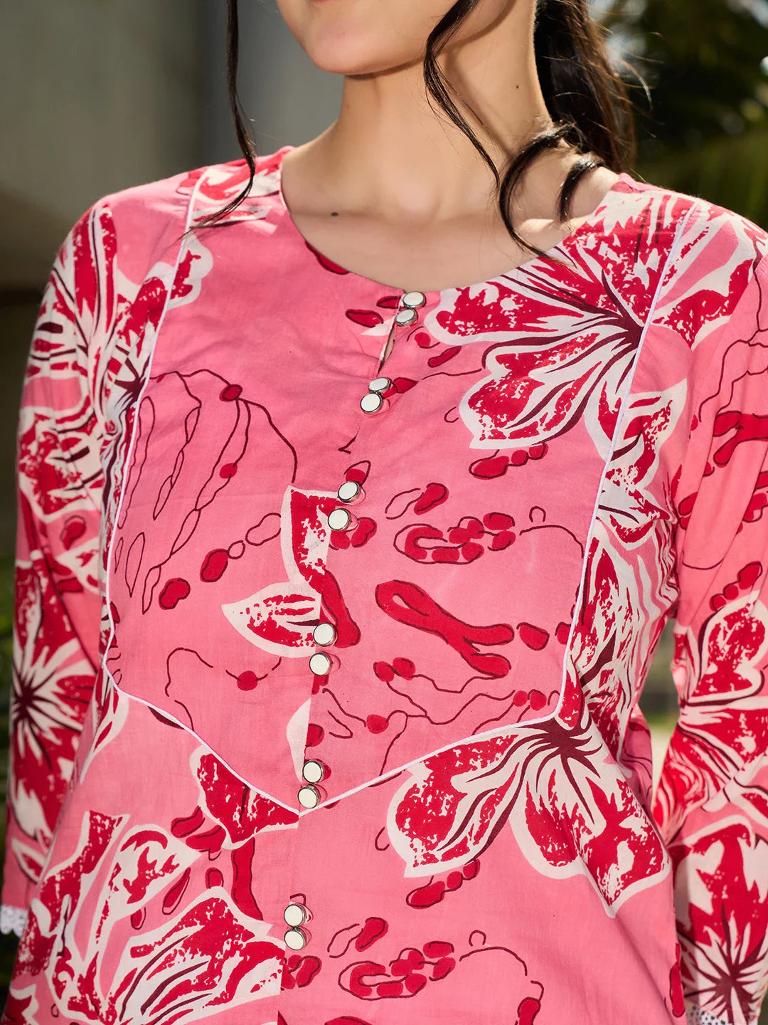 Floral Print This Tunic Salwar Co-Ord Set
