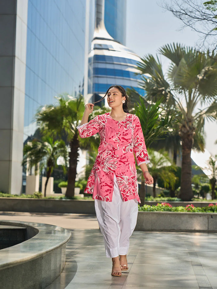 Floral Print This Tunic Salwar Co-Ord Set
