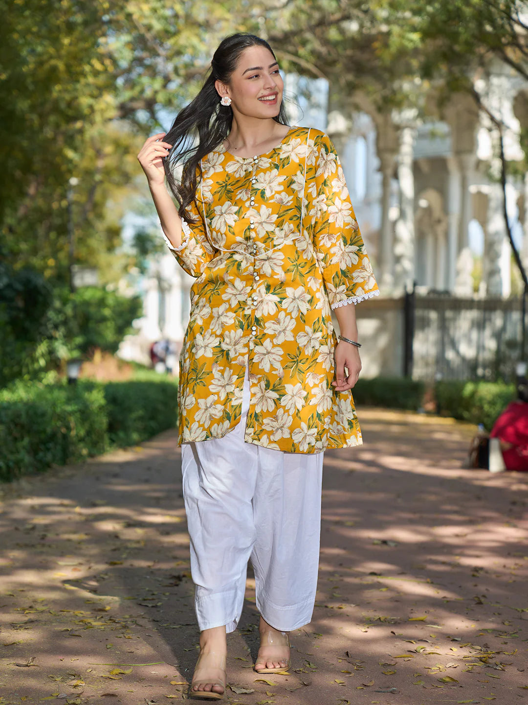Floral Print This Tunic Salwar Co-Ord Set