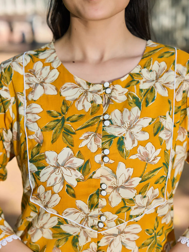 Floral Print This Tunic Salwar Co-Ord Set