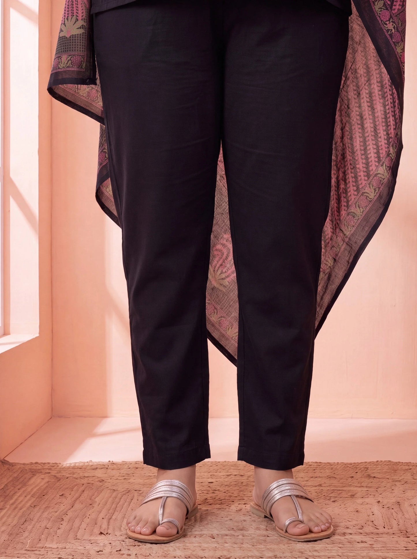 Pure Cotton Aline Plus Size Kurta Trouser Dupatta Set