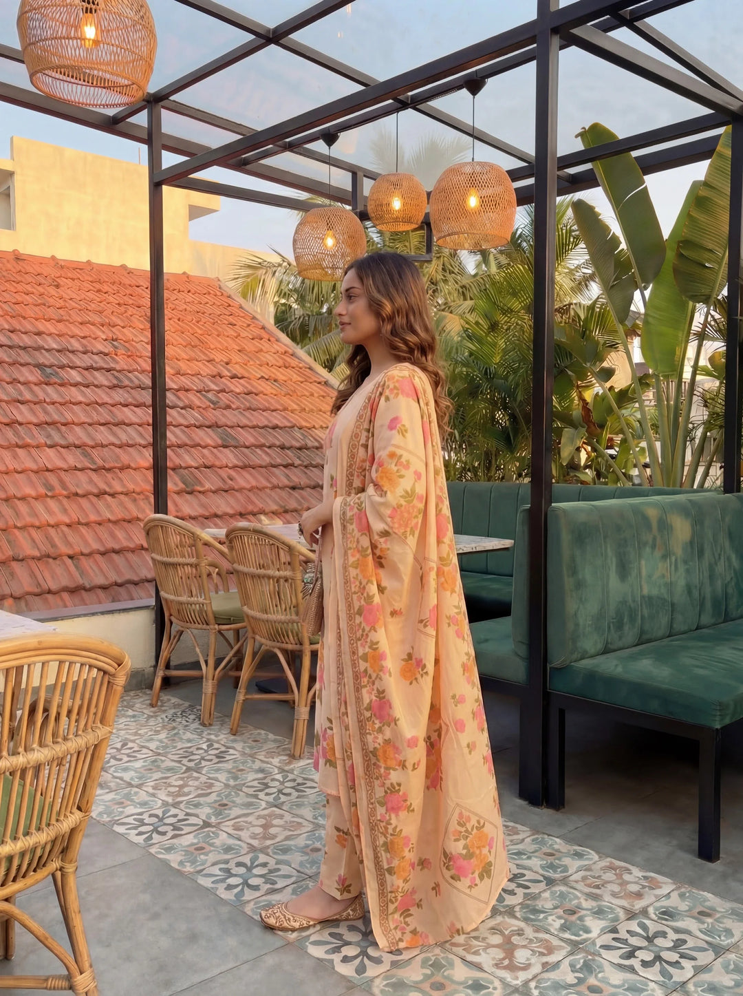 Cotton Straight Kurta Pant Dupatta Set
