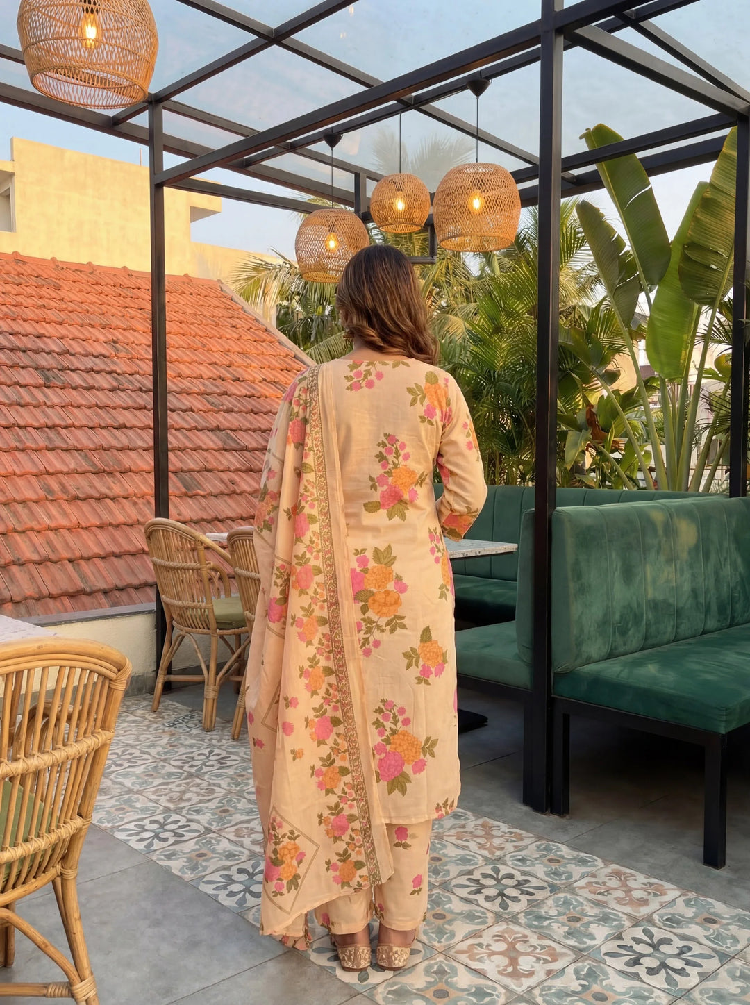 Cotton Straight Kurta Pant Dupatta Set