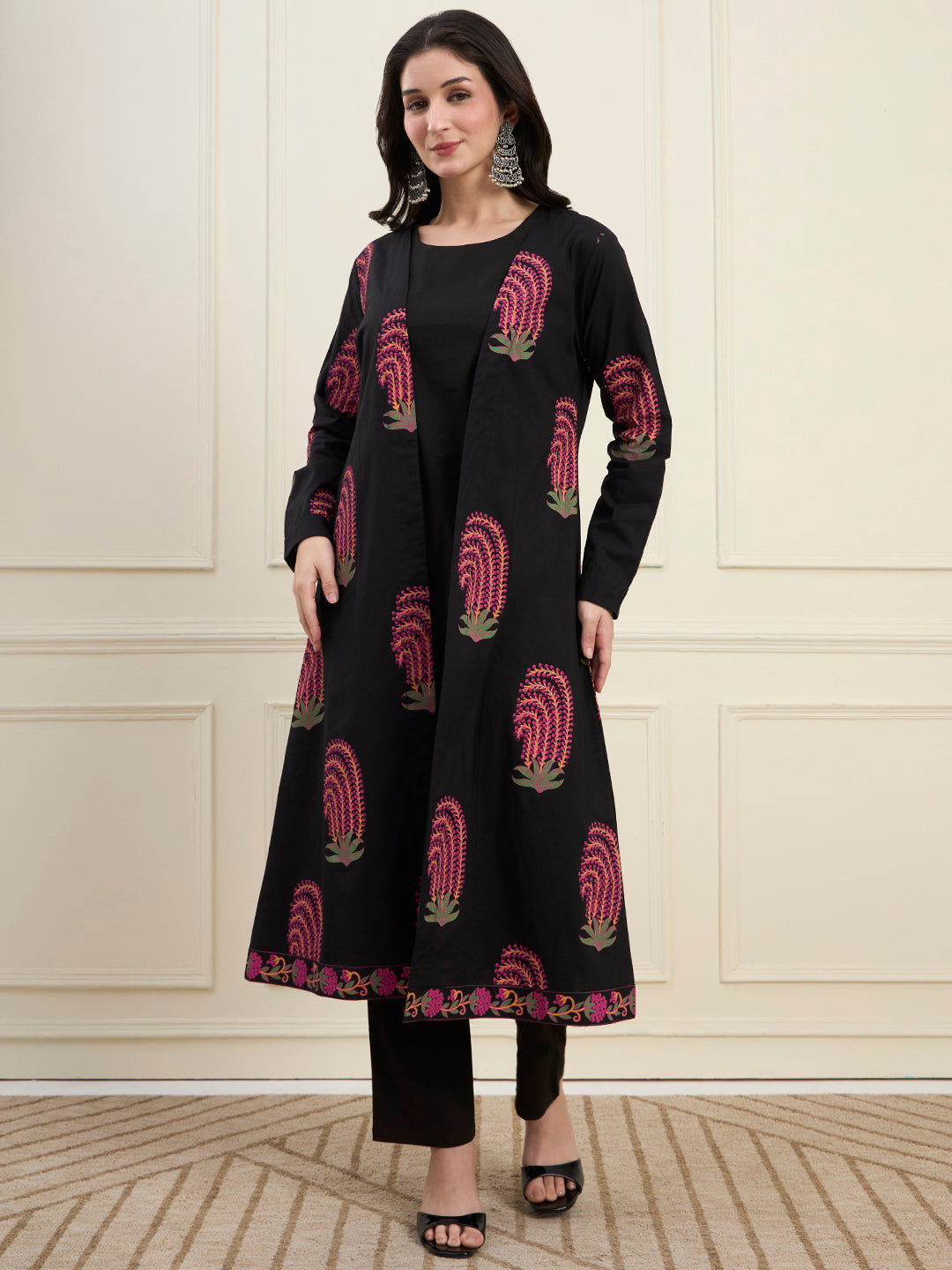 Cotton Jacket Kurta Pant Co-Ord Set