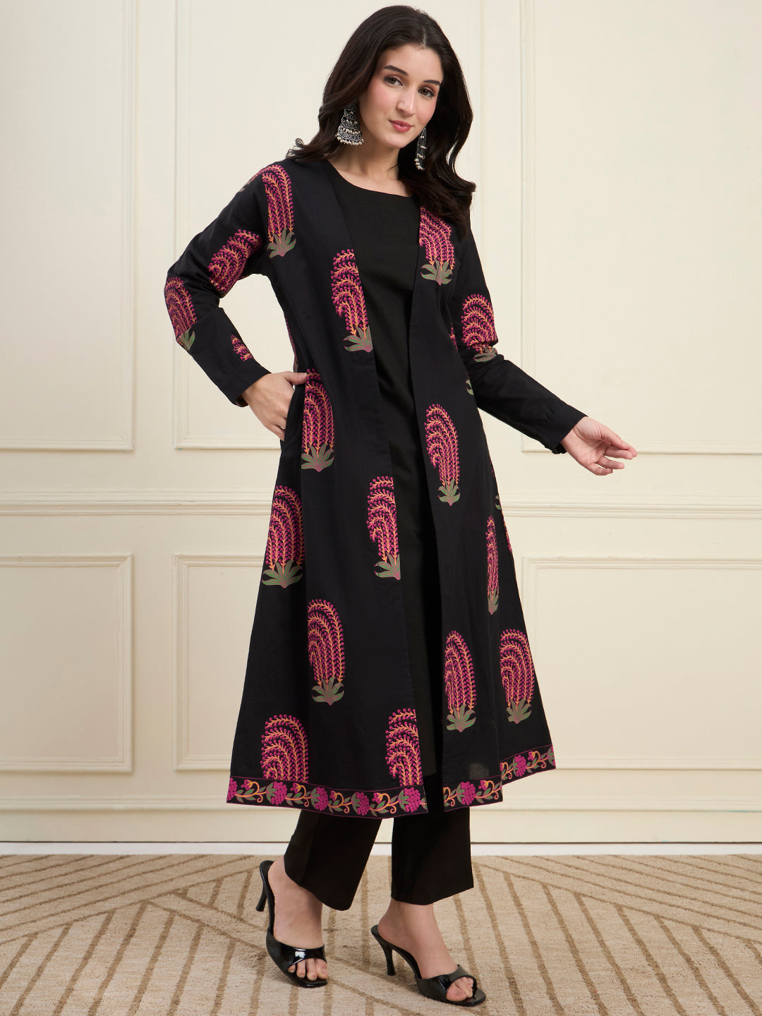 Cotton Jacket Kurta Pant Co-Ord Set