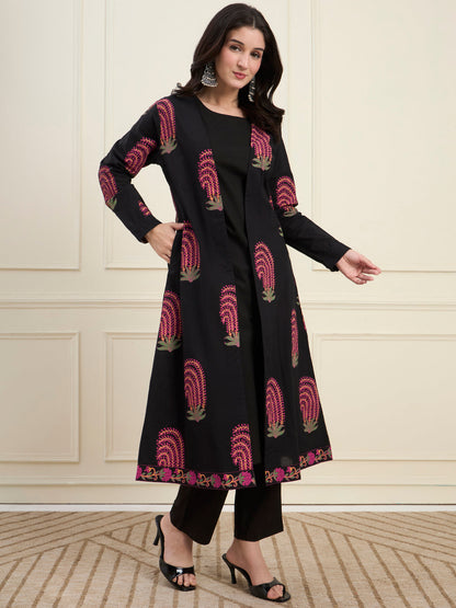 Cotton Jacket Kurta Pant Co-Ord Set