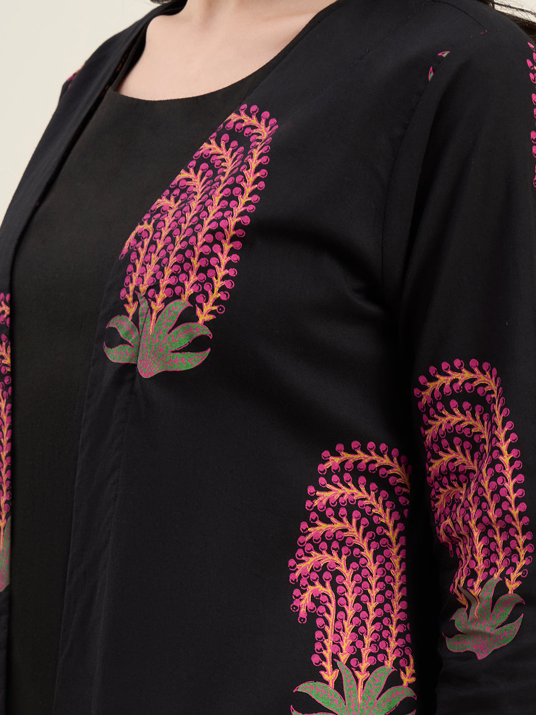 Cotton Jacket Kurta Pant Co-Ord Set
