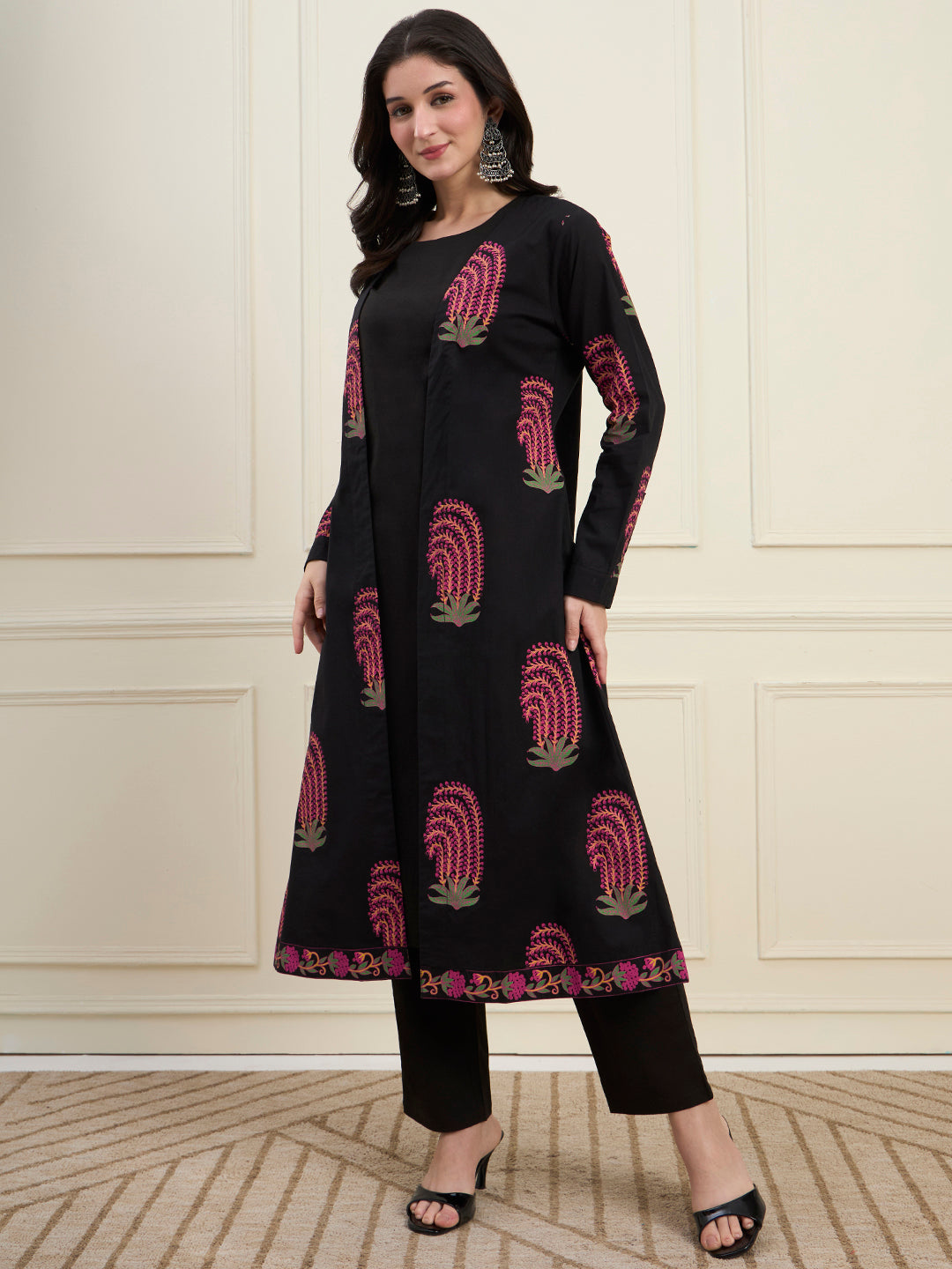 Cotton Jacket Kurta Pant Co-Ord Set