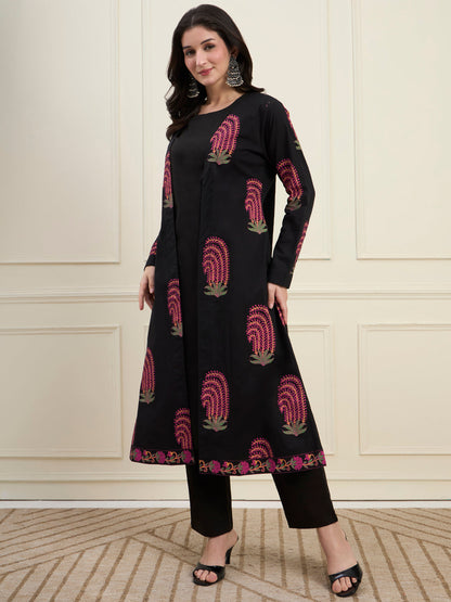 Cotton Jacket Kurta Pant Co-Ord Set