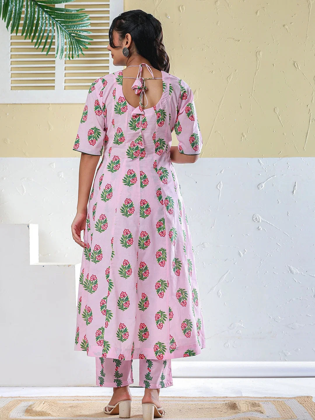 Cotton Kalidaar Style Kurta Pant Dupatta Set