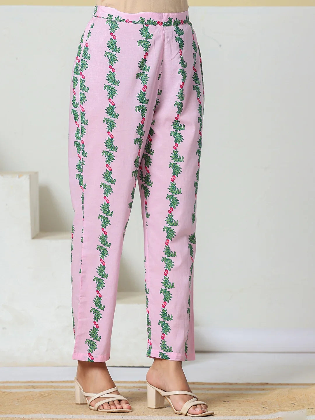 Cotton Kalidaar Style Kurta Pant Dupatta Set