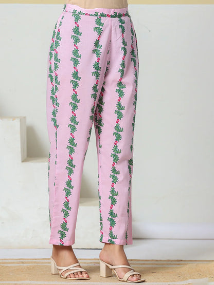 Cotton Kalidaar Style Kurta Pant Dupatta Set