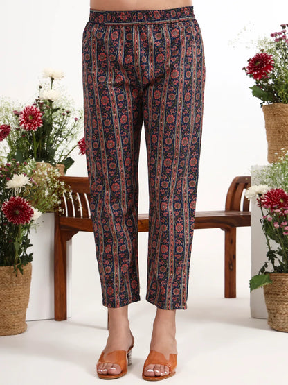 Cotton Kalidaar Style Kurta Pant Dupatta Set