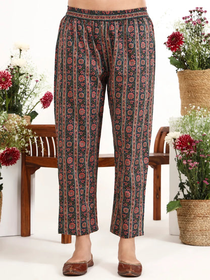 Cotton Kalidaar Style Kurta Pant Dupatta Set