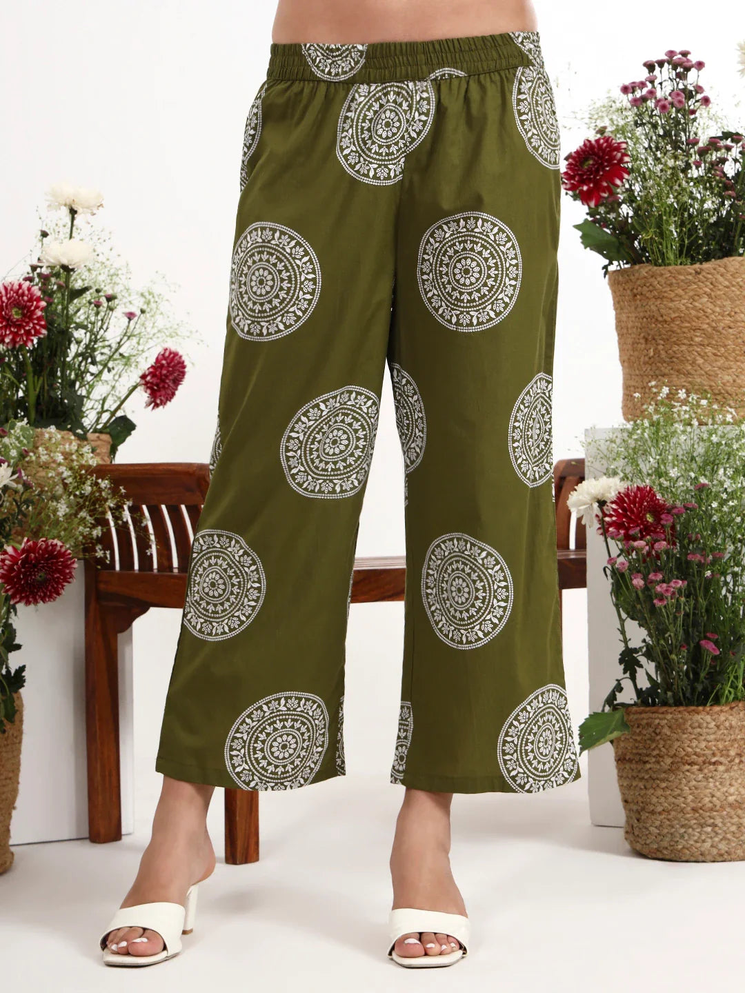 Cotton Kalidaar Style Kurta Pant Dupatta Set