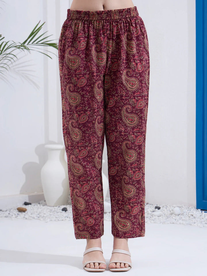 Cotton A Line Patch Work Kurta Pant Dupatta Set